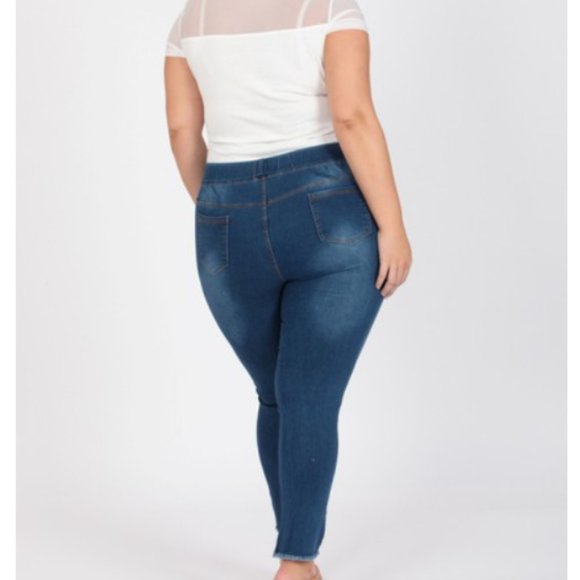 Mid Rise Denim Jeggings - Plus (1X-2X-3X) - Picture 2 of 3